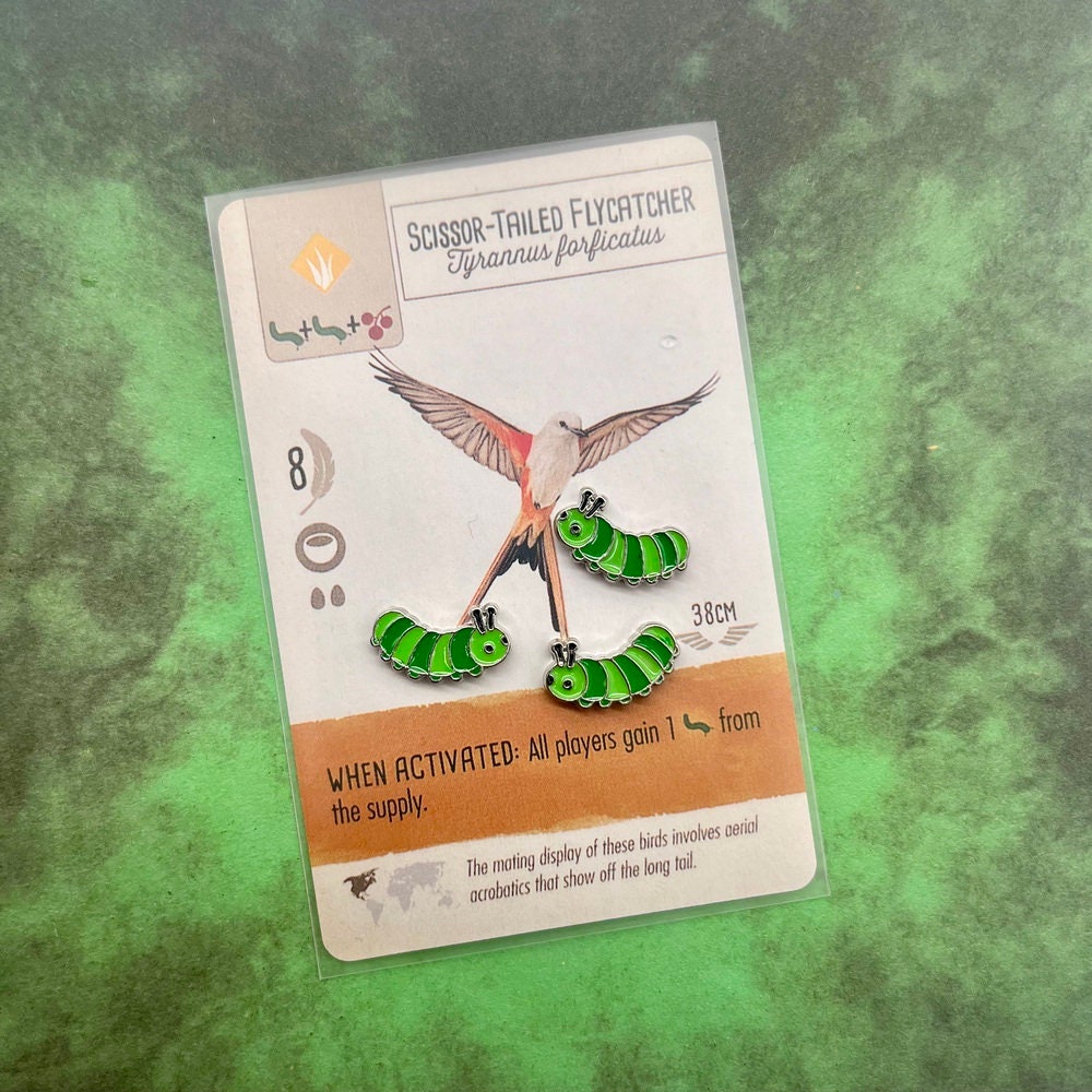 40x Metal Token for Board Game Upgrade - Invertebrates, Caterpillars, Worms, Miniature Components (Double Sided)