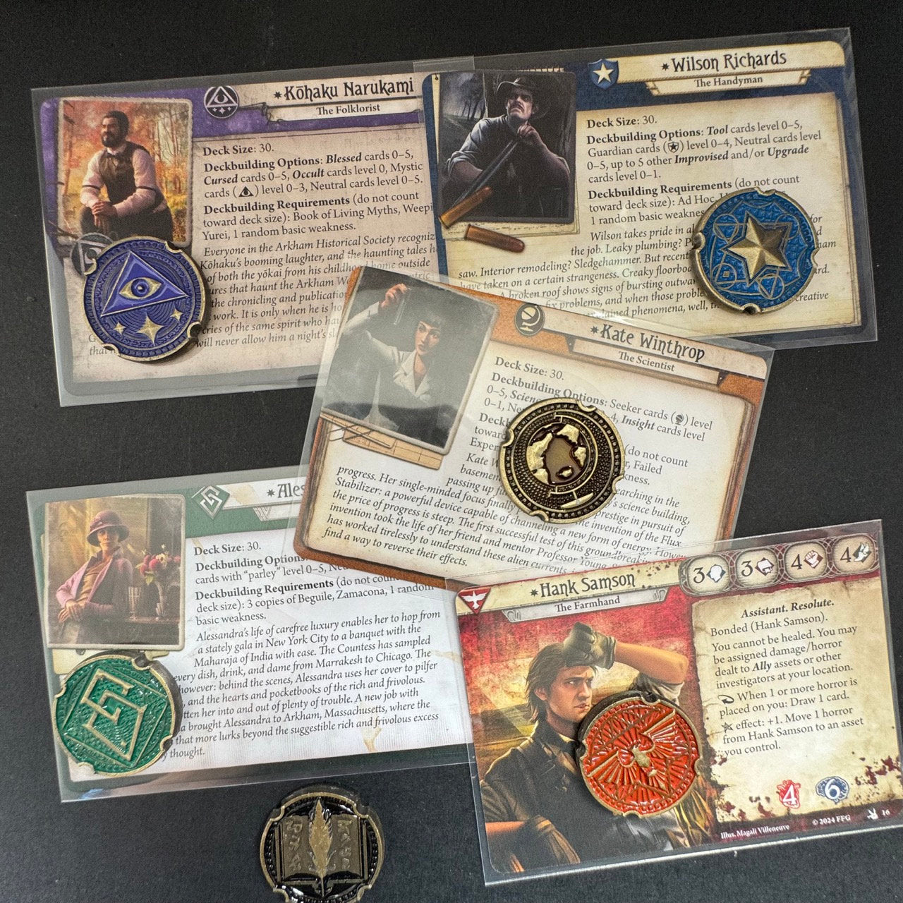 18 Class Action Turn Tracker Tokens for Arkham Horror LCG (metal, 25mm in diameter)