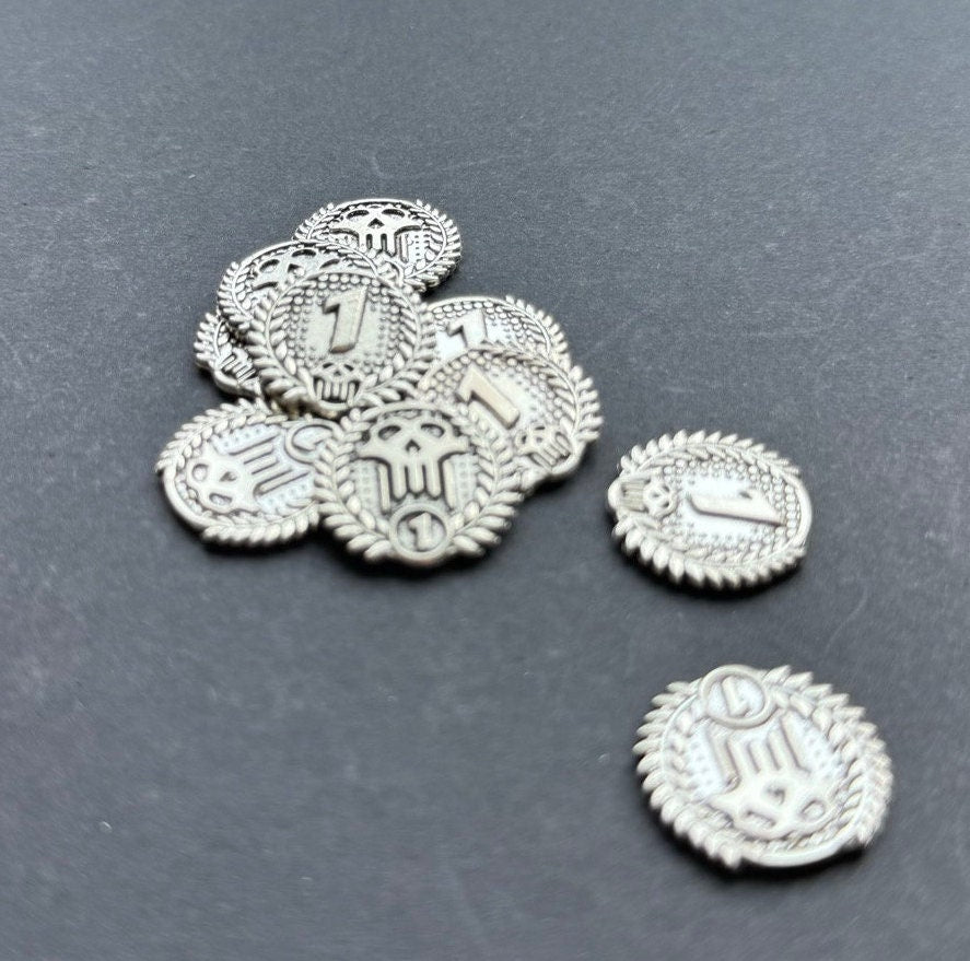 Generic Tokens, Board Game Money Coins, Cthulhu Themed Metal Coin (Double-Sided)