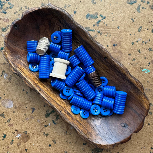 165x Patchwork Board Game Tokens, Real Buttons, Copper Thimbles & Wooden Spool, Hand Sewn/Handstitched
