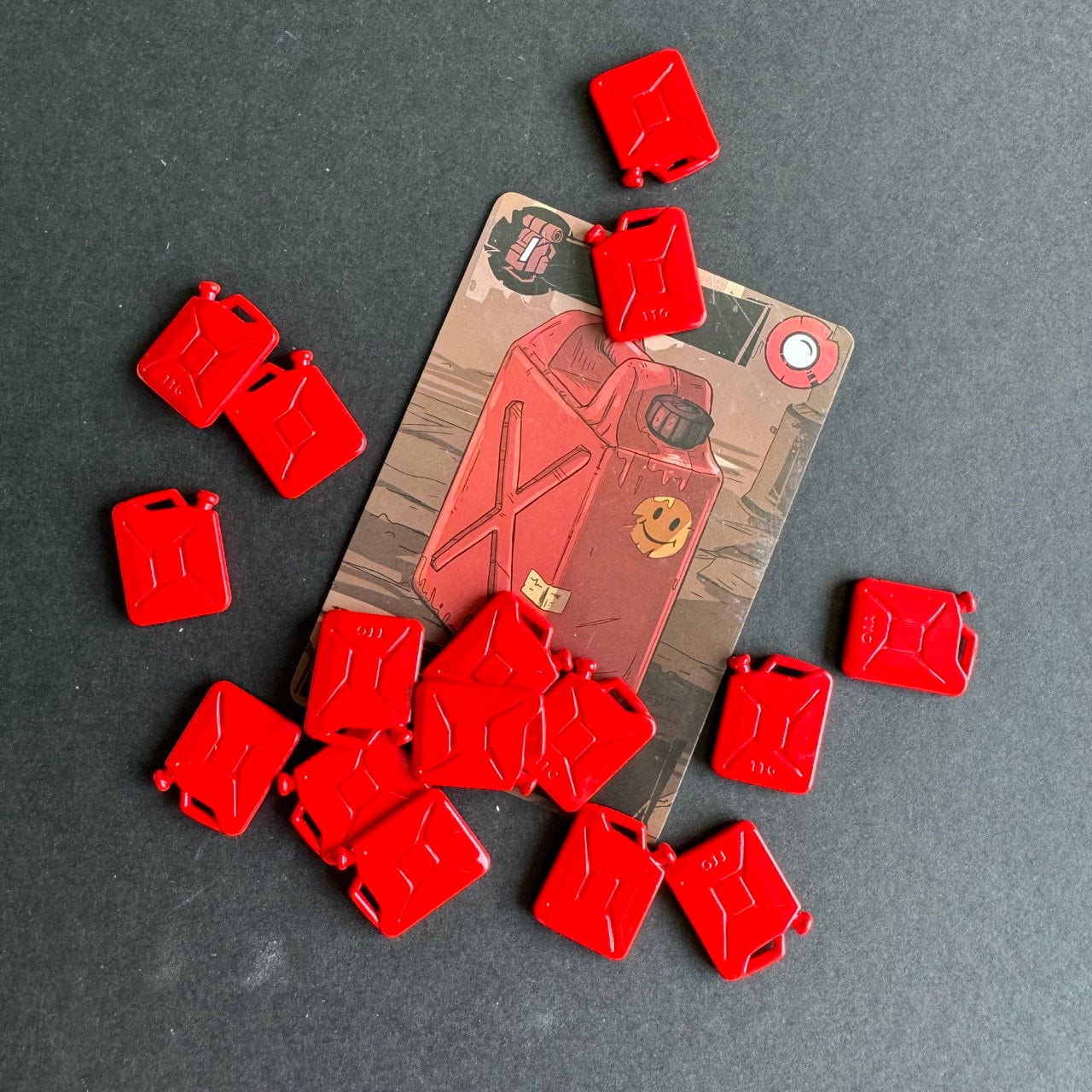 40x Gas Fuel Tank, Gasoline Bucket, Red Jerry Can, Metal Miniature, Board Game Token Upgrade