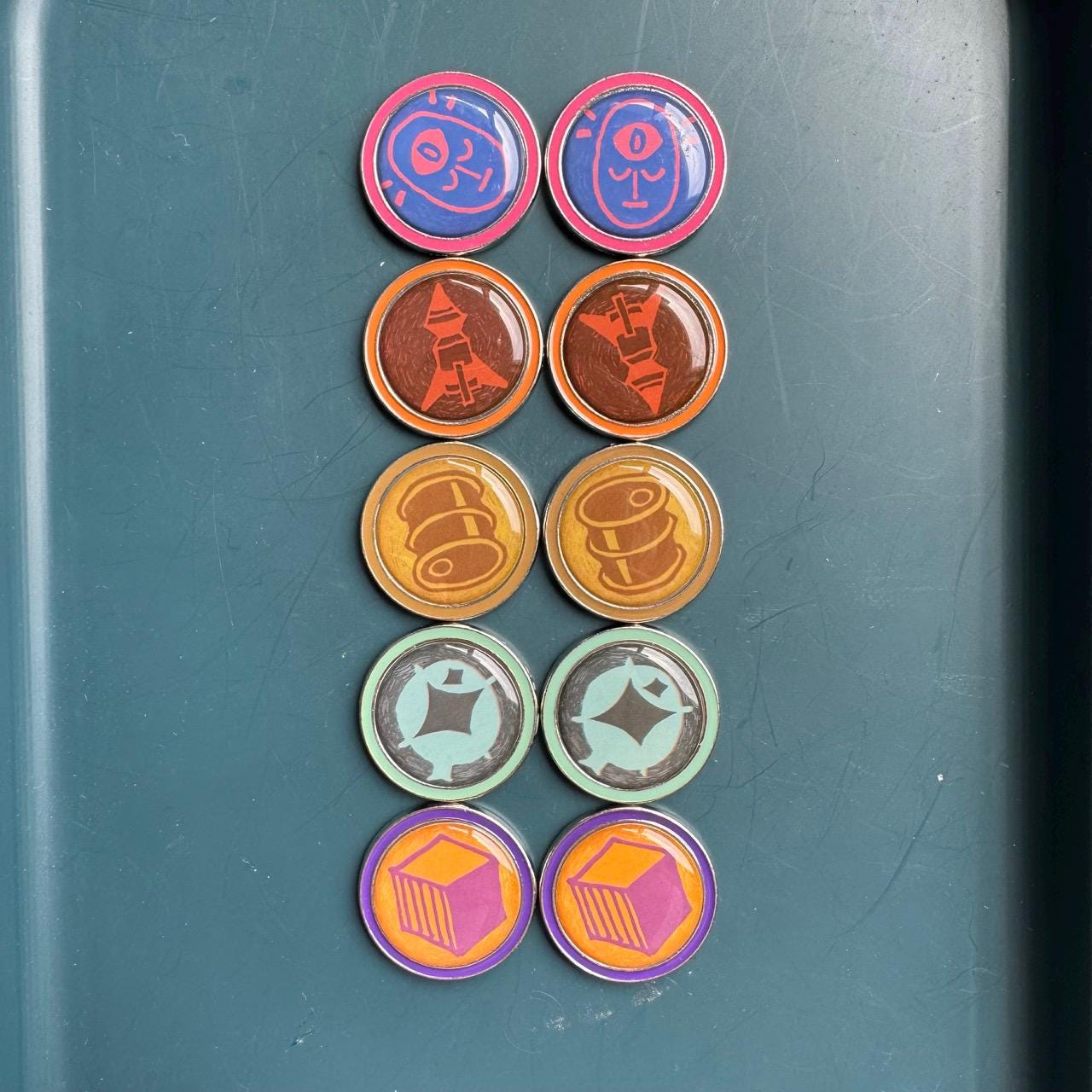 25x ARCS Resource Tokens, Cities and Starports Tokens for Base Game and Expansion, Board Games Metal Upgrade (double-sided)