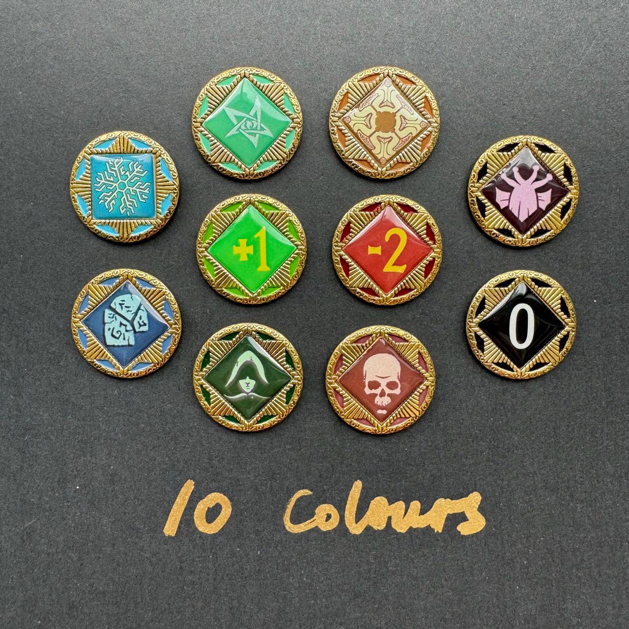 Metal Chaos tokens for Arkham Horror LCG- Colours for different tokens types
