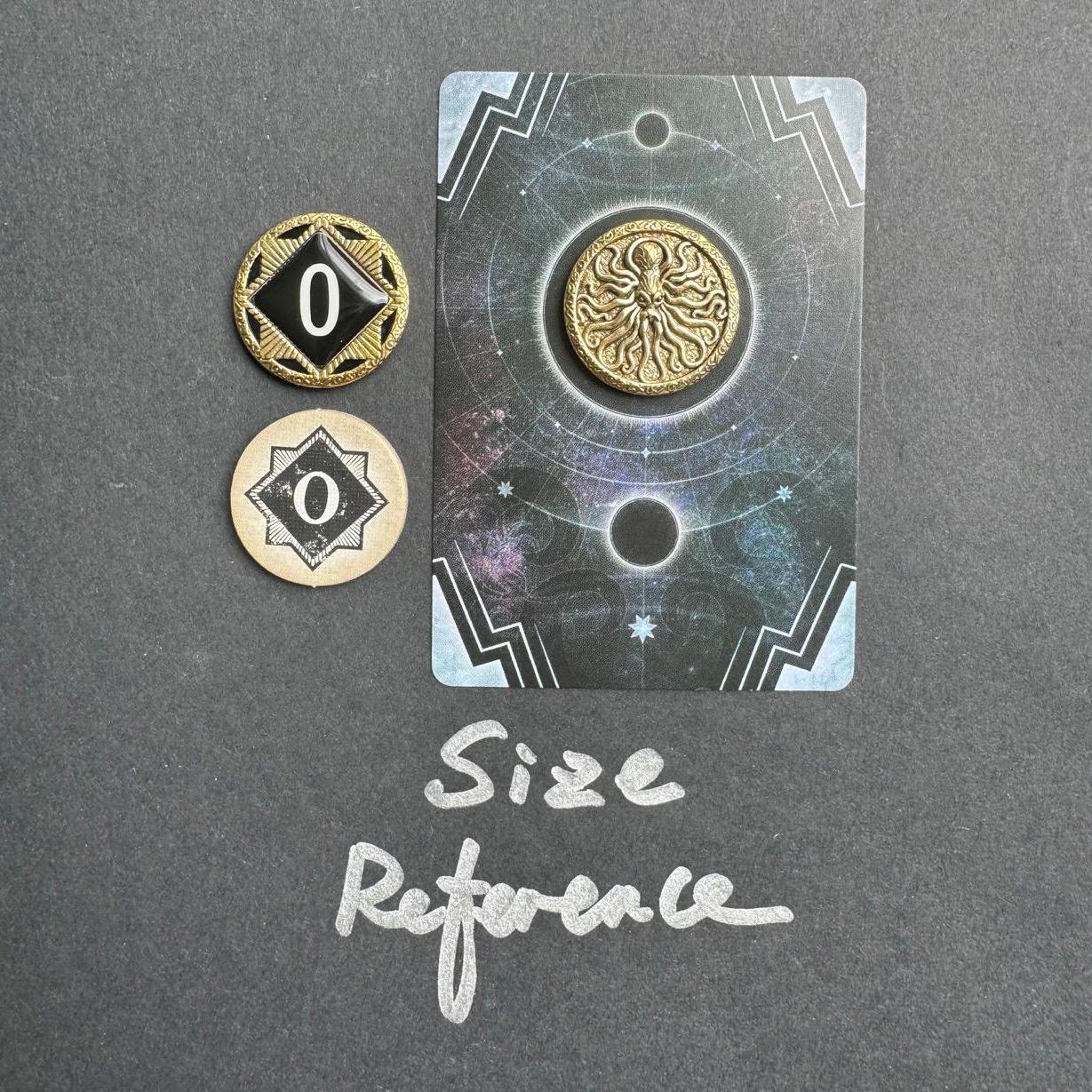 Metal Chaos tokens for Arkham Horror LCG- size reference