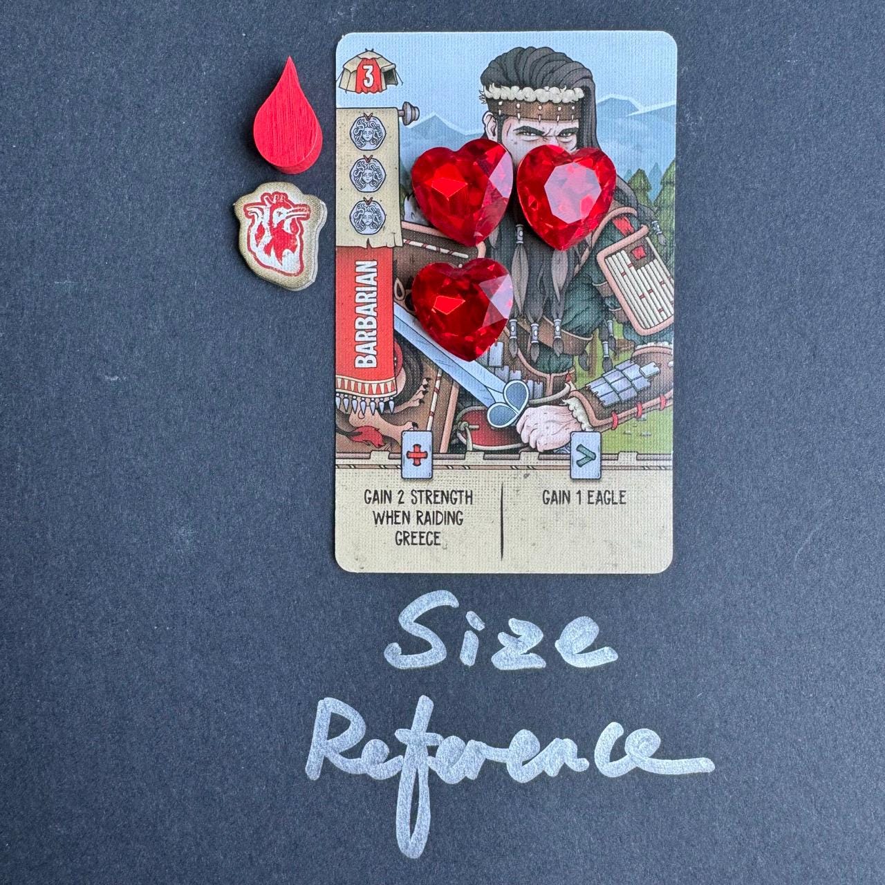 12x Glass Hearts for Health Upgrade Tokens for Board Game, Wound Counter, Damage, Blood