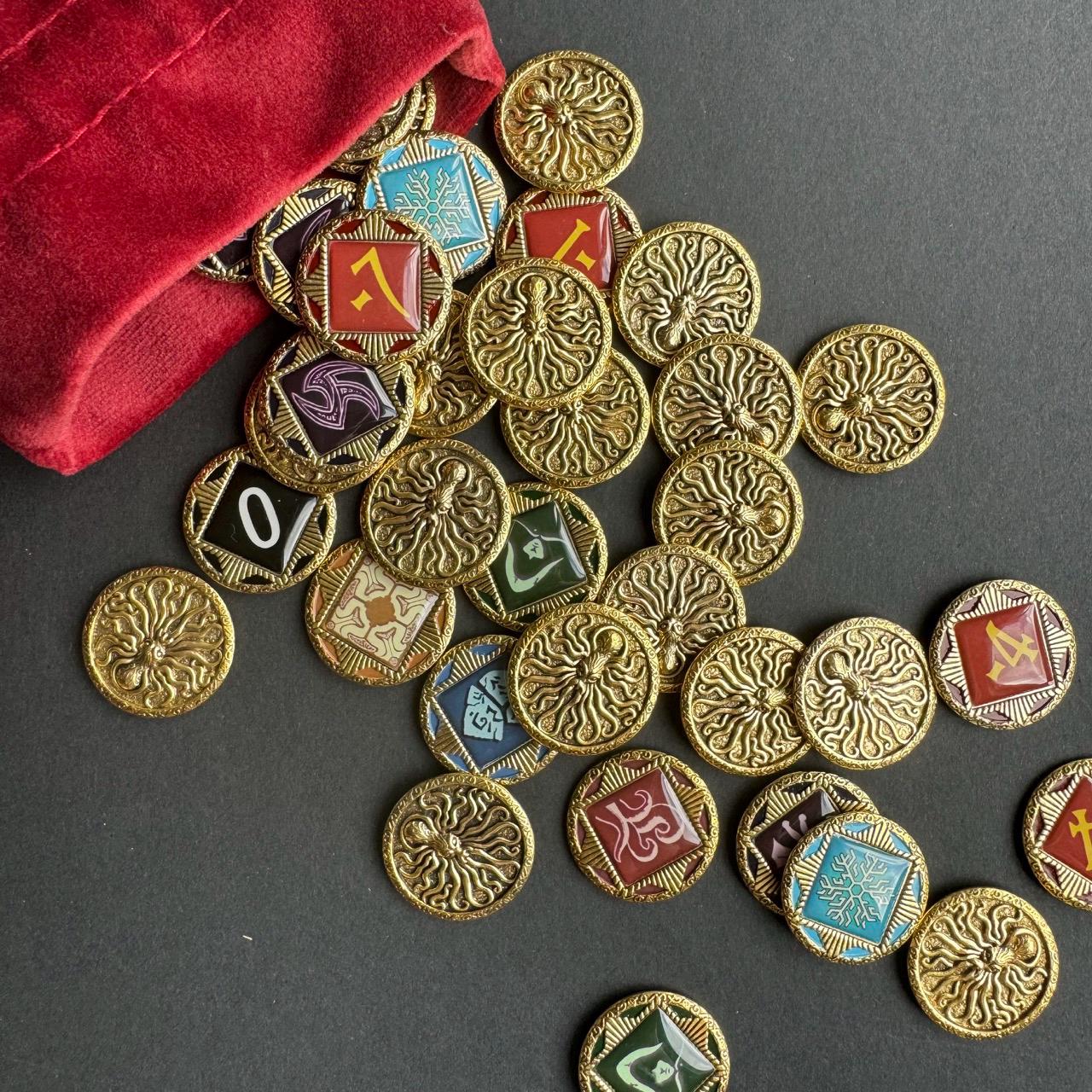 Metal Chaos tokens for Arkham Horror LCG-tokens with draw bag