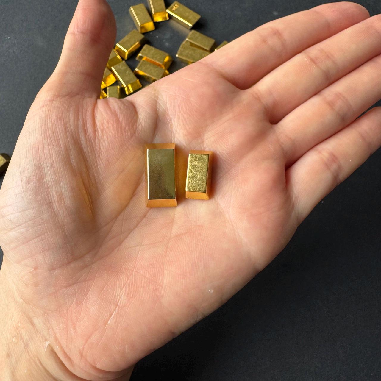 40x Metal Ingot, GoldBar Shape for Board Game D&D Resource Tokens, Copper Silver color, Miniature Components