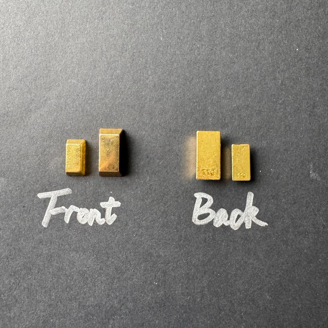 40x Metal Ingot, GoldBar Shape for Board Game D&D Resource Tokens, Copper Silver color, Miniature Components, Two Sizes