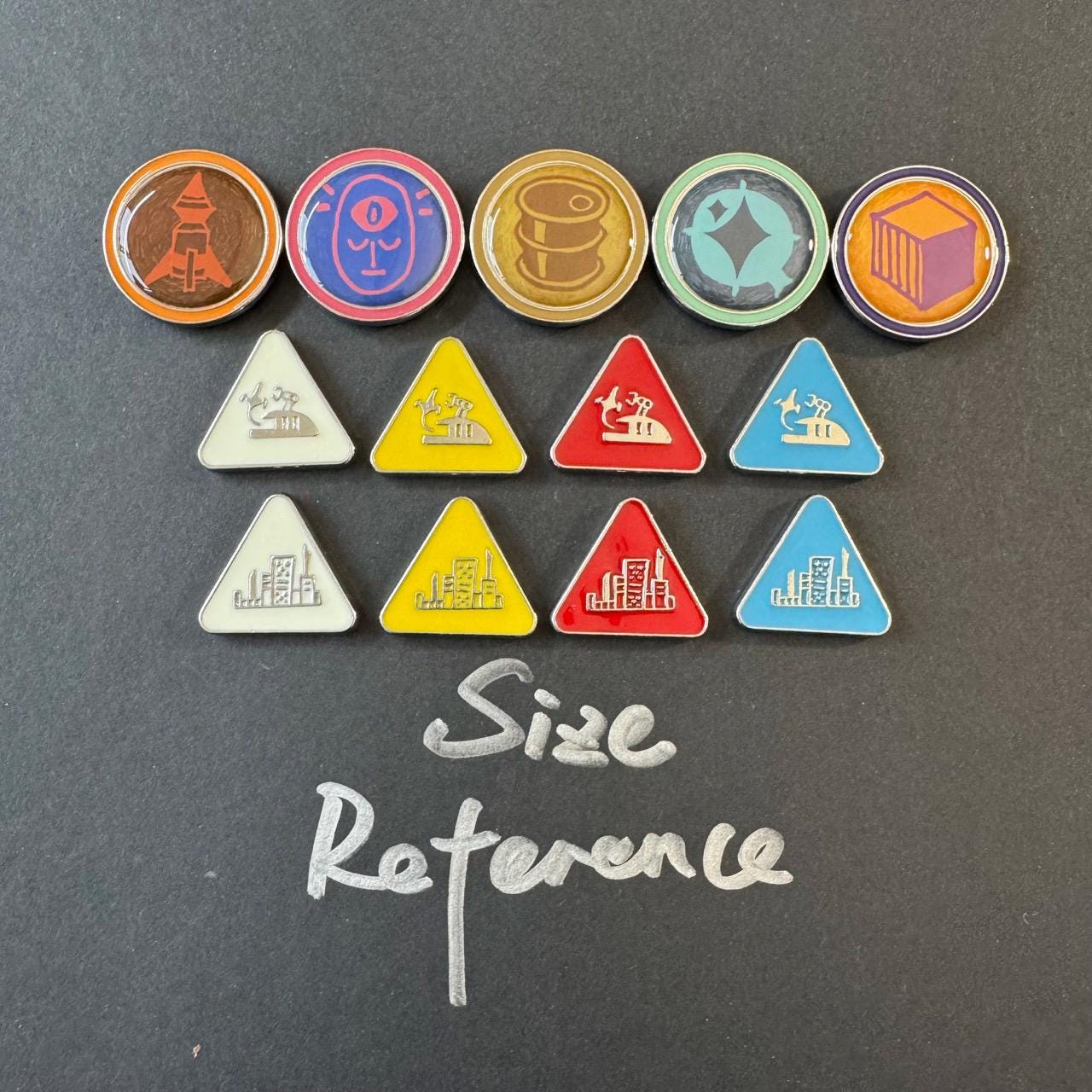 25x ARCS Resource Tokens, Cities and Starports Tokens for Base Game and Expansion, Board Games Metal Upgrade (double-sided)
