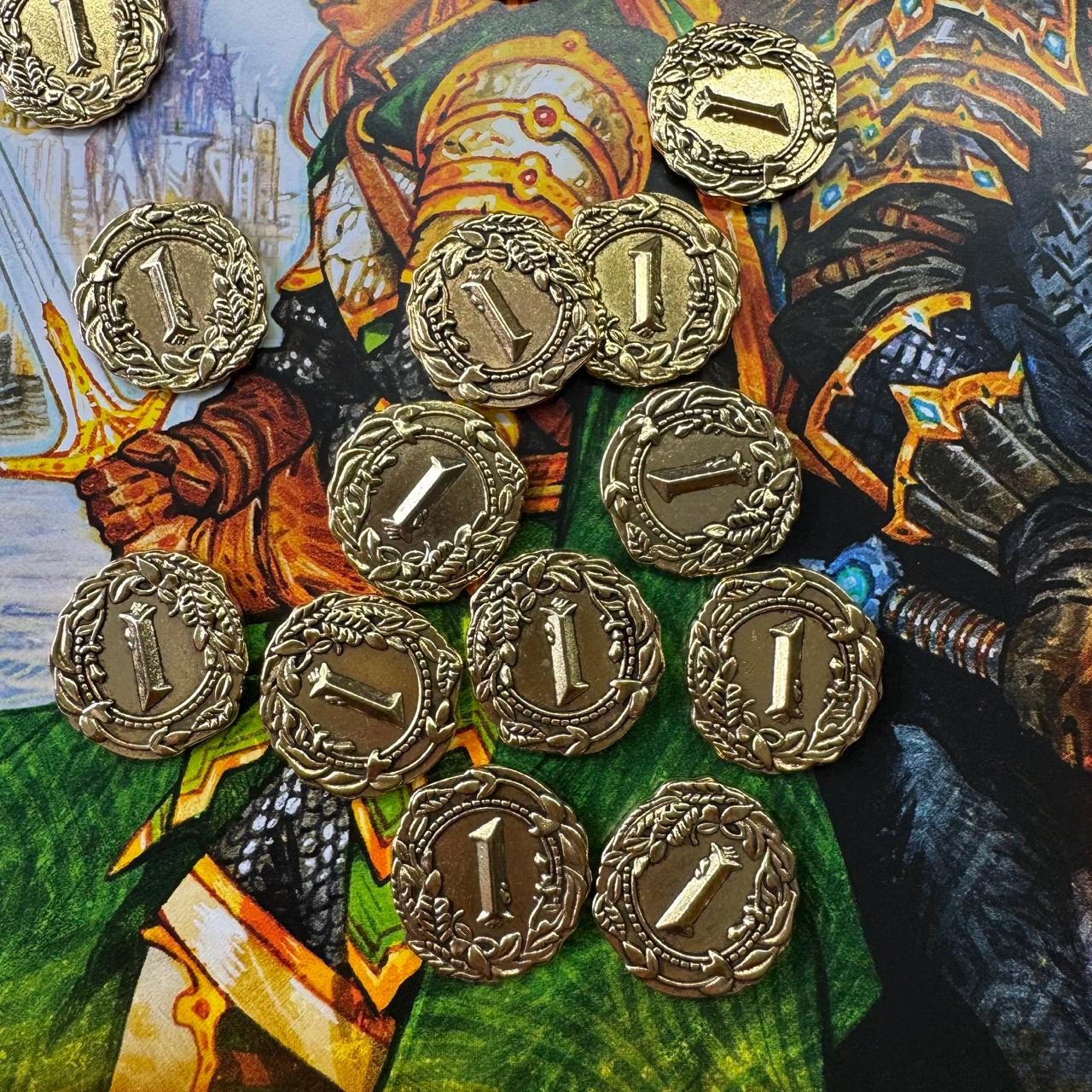 30x Gold Coins For The Lord of the Rings: Duel for Middle-earth, Board Game Metal Tokens Upgrade, Gondor Coin, Elven Coin, Double Sided