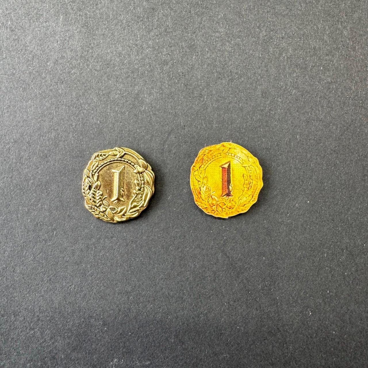 30x Gold Coins For The Lord of the Rings: Duel for Middle-earth, Board Game Metal Tokens Upgrade, Gondor Coin, Elven Coin, Double Sided