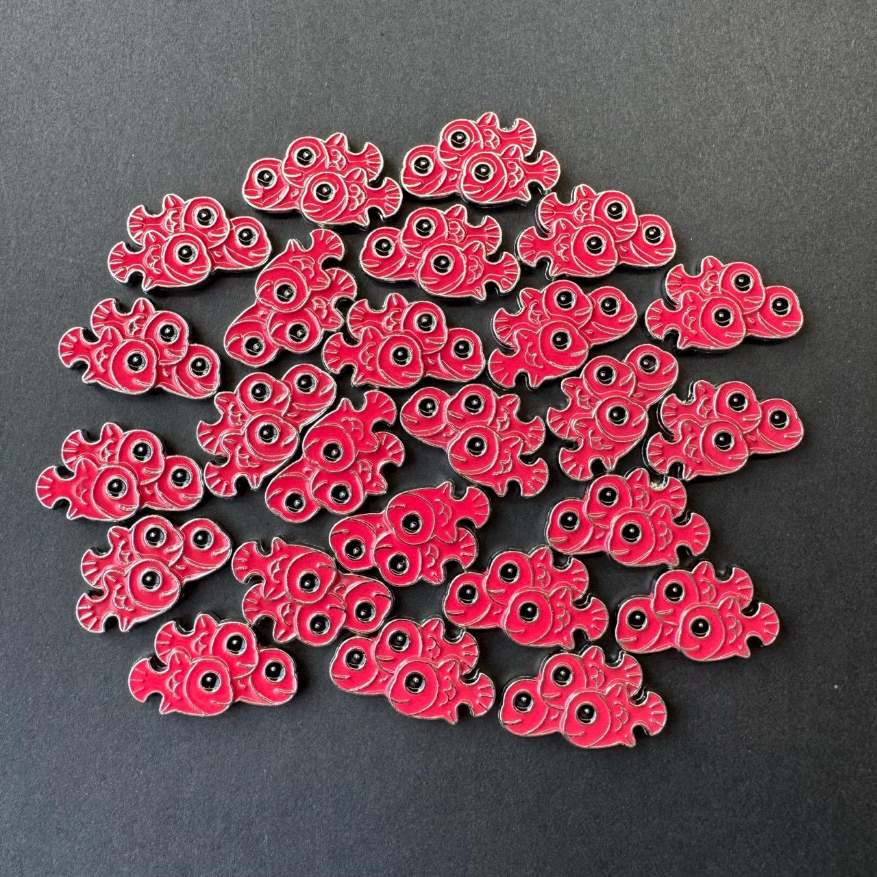 40x Metal Token for Board Game Upgrade - Fish, Miniature Components (Double Sided) ,Finspan