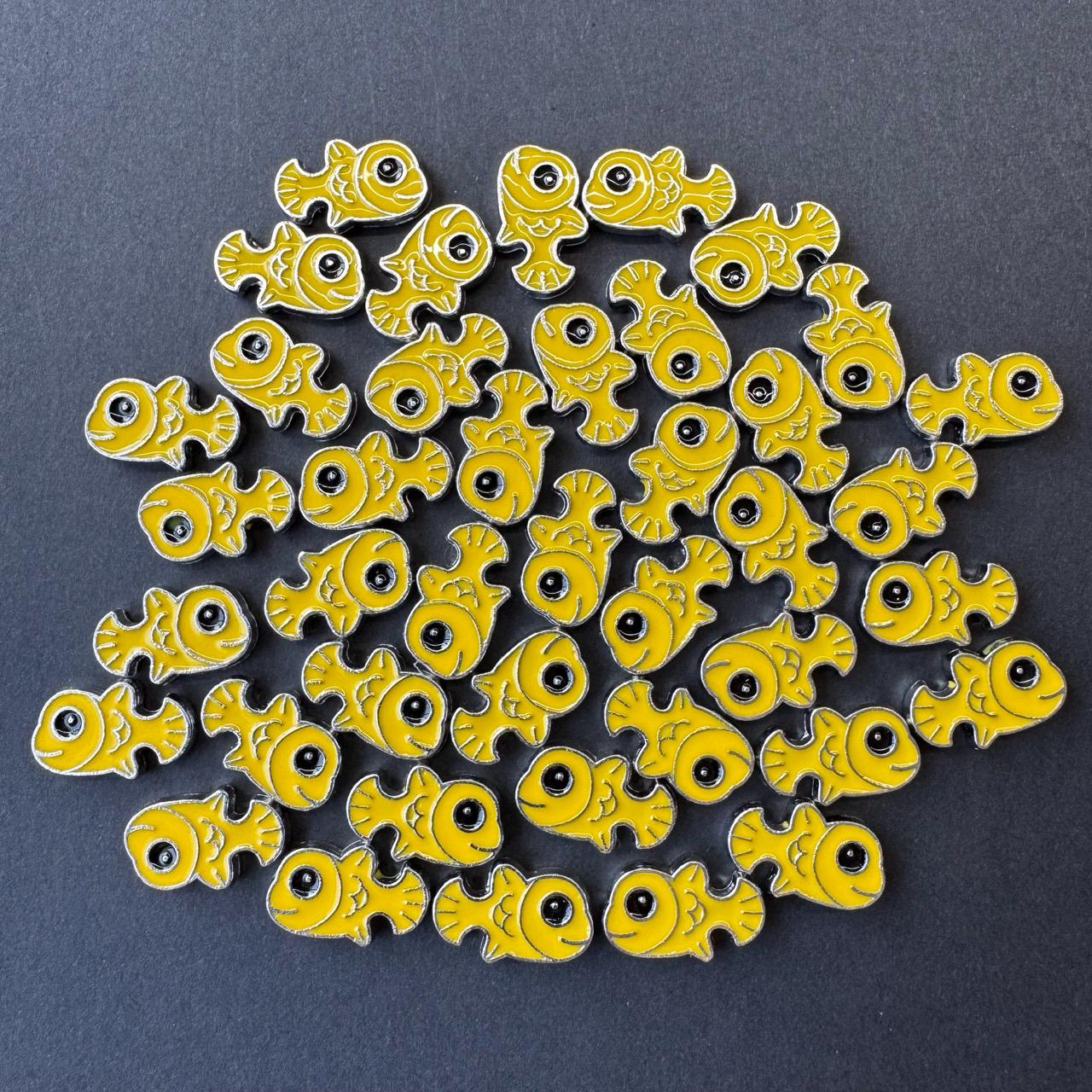 40x Metal Token for Board Game Upgrade - Fish, Miniature Components (Double Sided) ,Finspan
