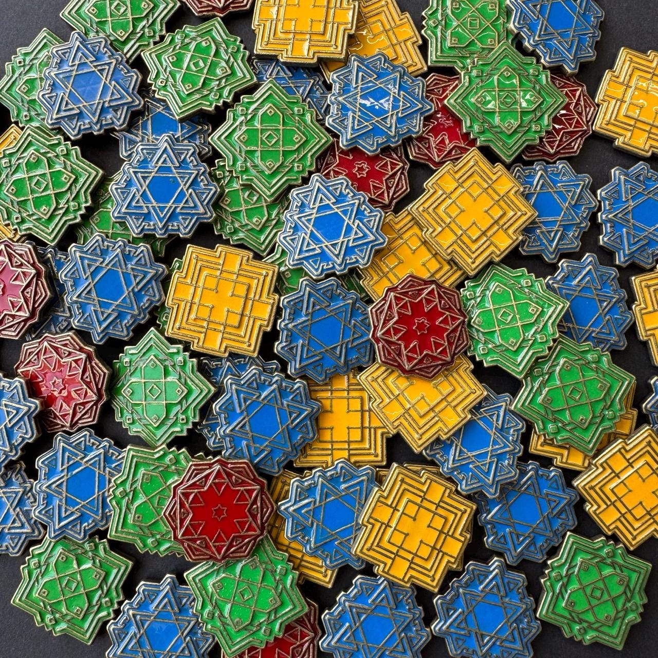 Metal Earthborne Rangers Upgrade Tokens for Board Game, Energy, Harm, General, Progress token, Double-sided