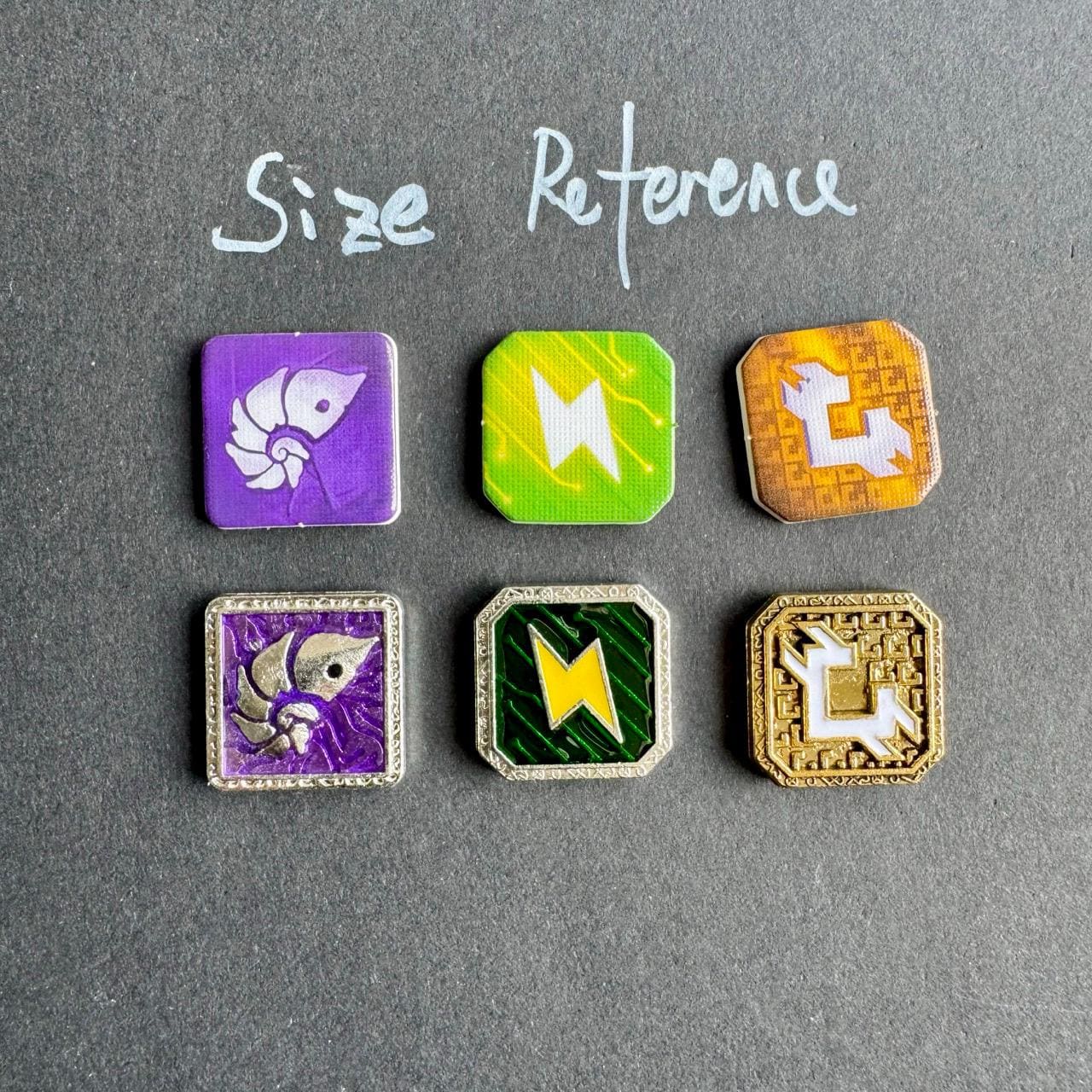 77x Metal Token Upgrade For SETI, Credits, Energy, Oumuamua Exofossil, Board Game Tokens, Double-sided