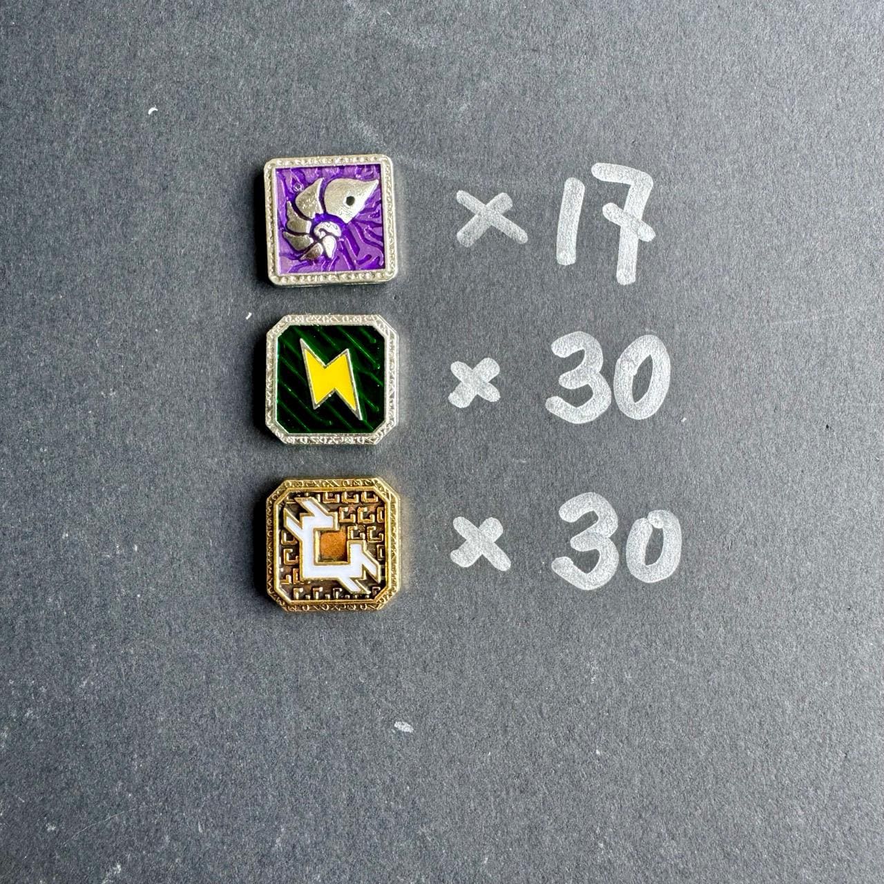 77x Metal Token Upgrade For SETI, Credits, Energy, Oumuamua Exofossil, Board Game Tokens, Double-sided