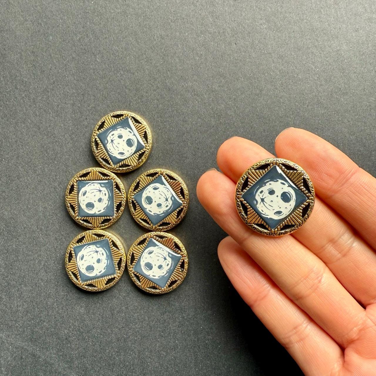 74x Metal Chaos Tokens, Frost Bless & Curse Token Upgrades for Arkham Horror LCG, New Design for 2024 (Double Sided), Moon | Insight Tokens