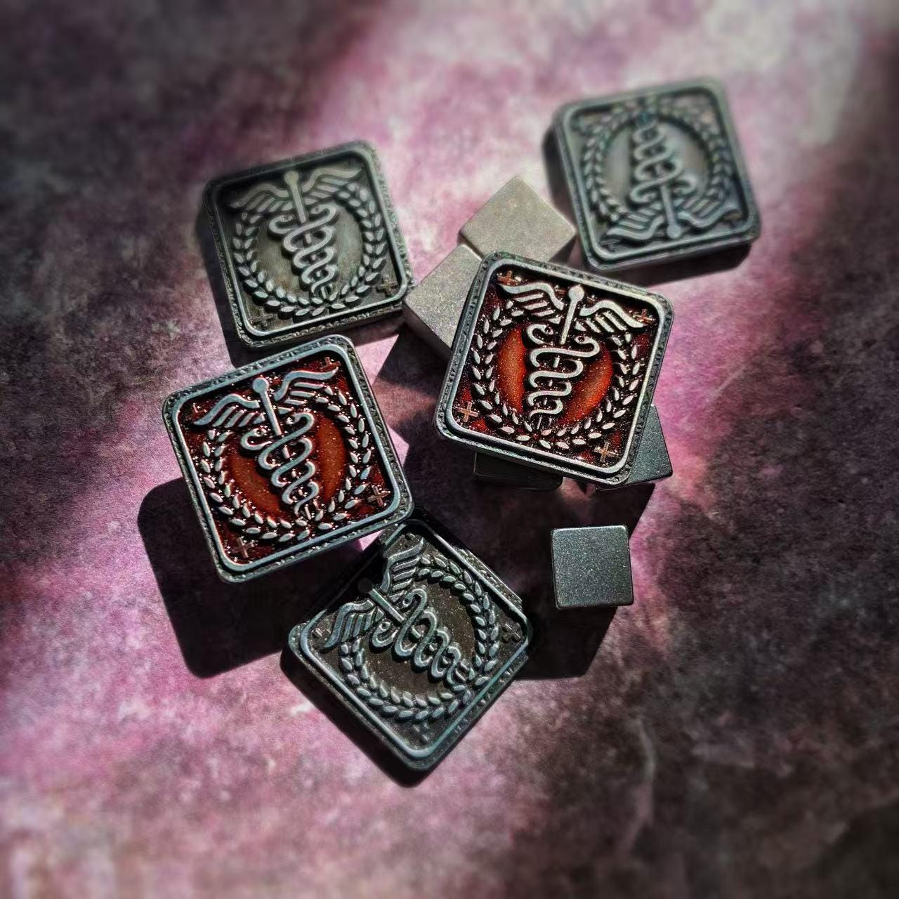 Secrets tokens for Arkham Horror LCG (metal, single-sided, mirrored) Ammo Token Keys Flash Light Stun Tokens