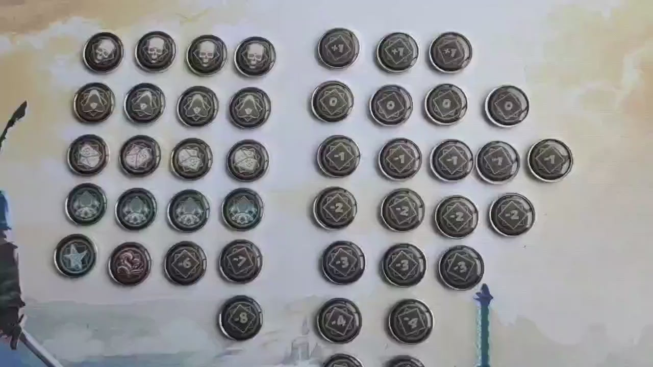44 Chaos Token Full Core Set for Arkham Horror LCG (25mm in diameter)