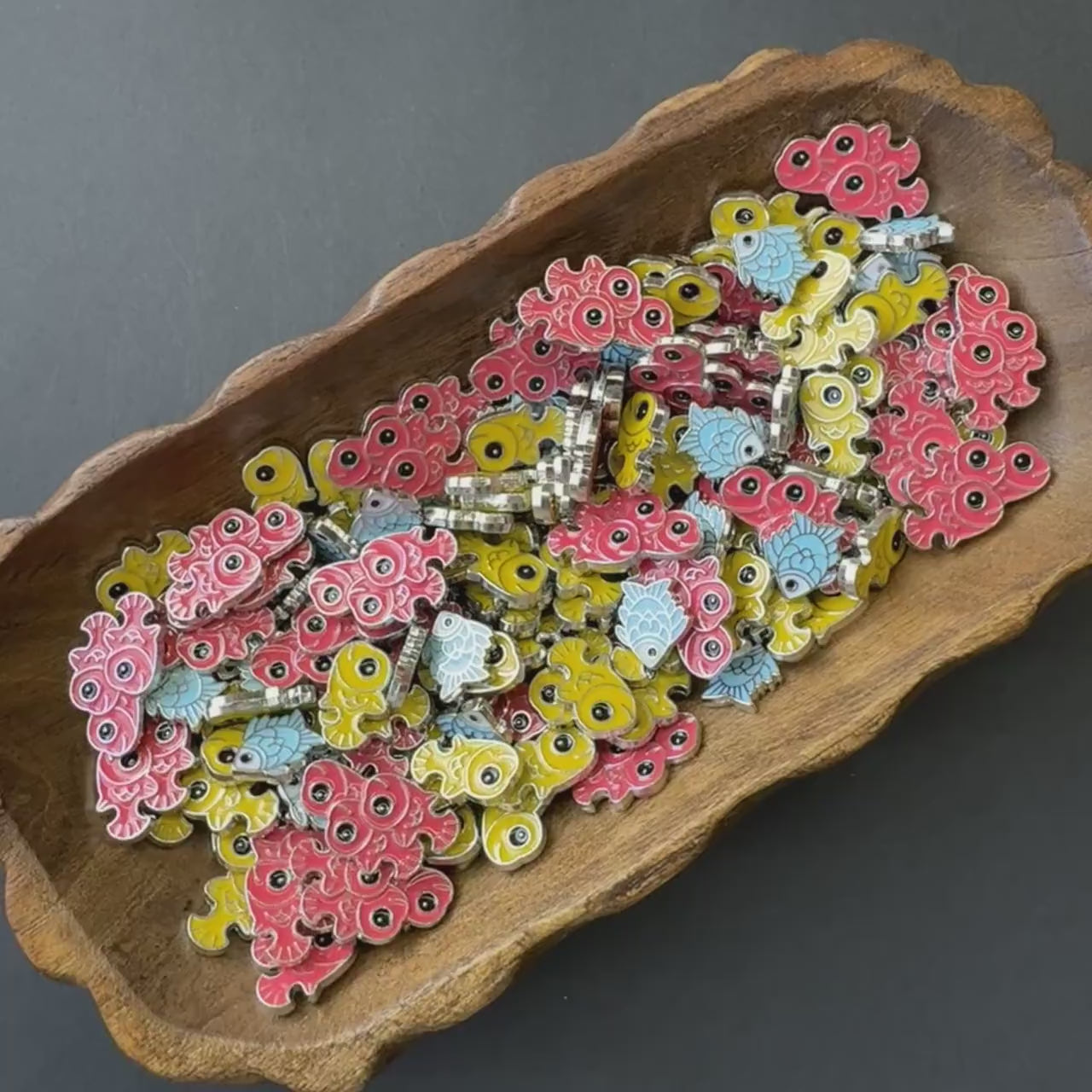 40x Metal Token for Board Game Upgrade - Fish, Miniature Components (Double Sided) ,Finspan