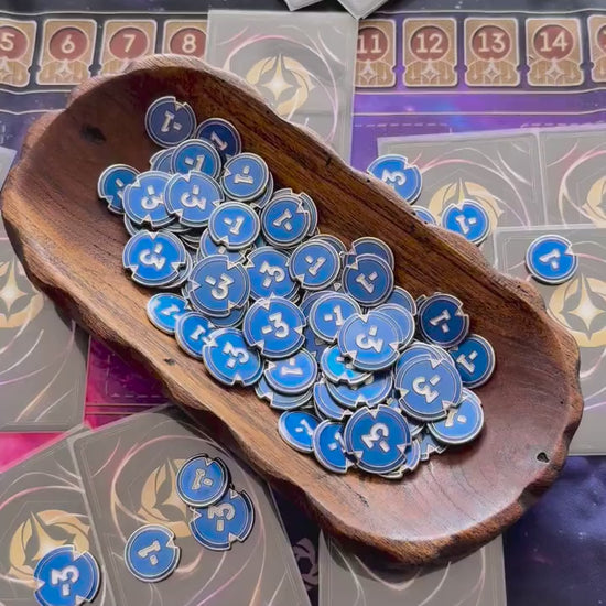 15x Metal Damage Tokens for Lorcana TCG Board Game, Generic Game Tokens, Double-sided